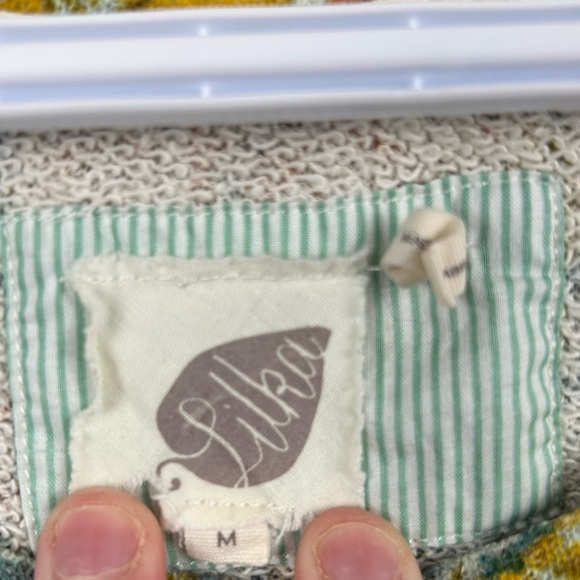 Anthropologie Lilka Floral denim crewneck sweater medium boho whimsical - Picture 3 of 7